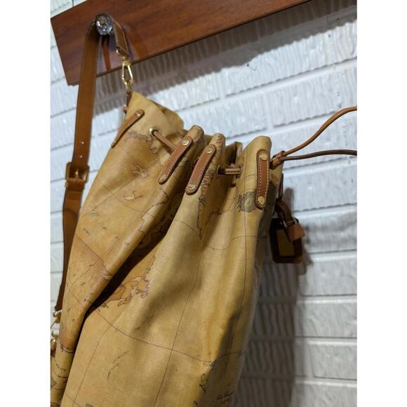 Alviero Martini Vintage Italian Map Print XL Drawstring Bag - Picture 2 of 15